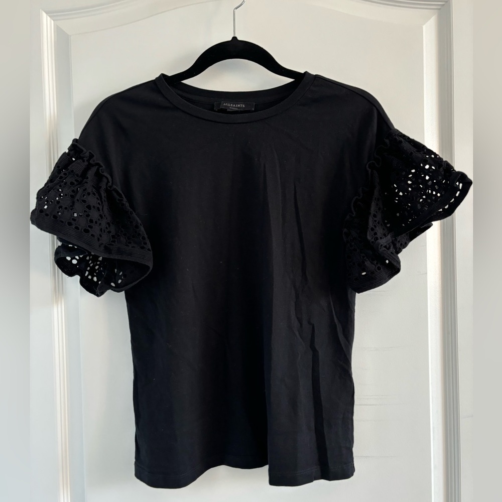 All saints Ruffle sleeve shirt